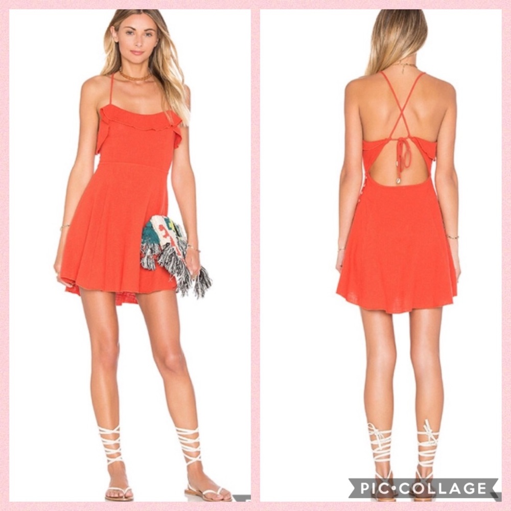 Free People More Than A Mini Dress in Coral